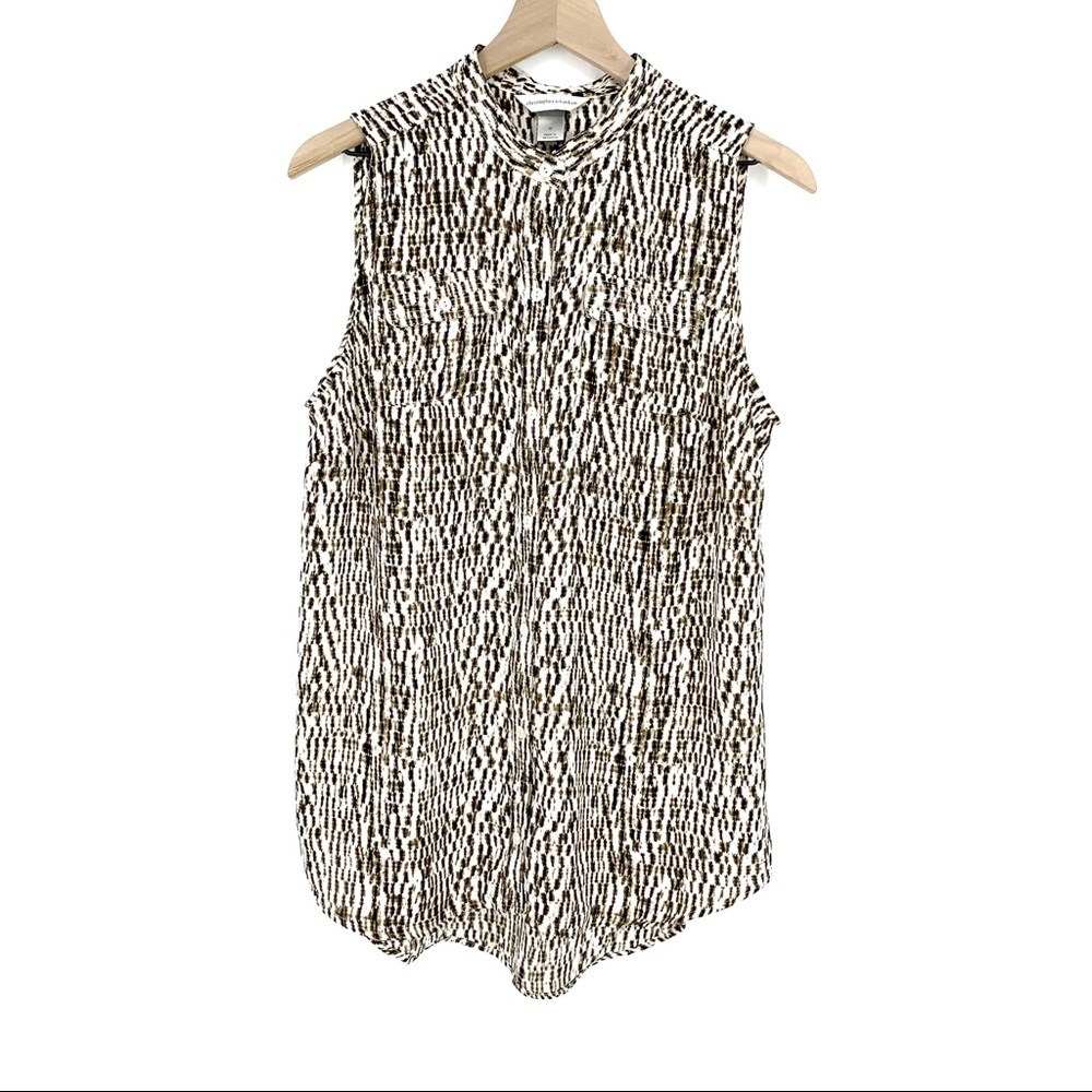Christopher & Banks Animal Print Sleeveless Blouse